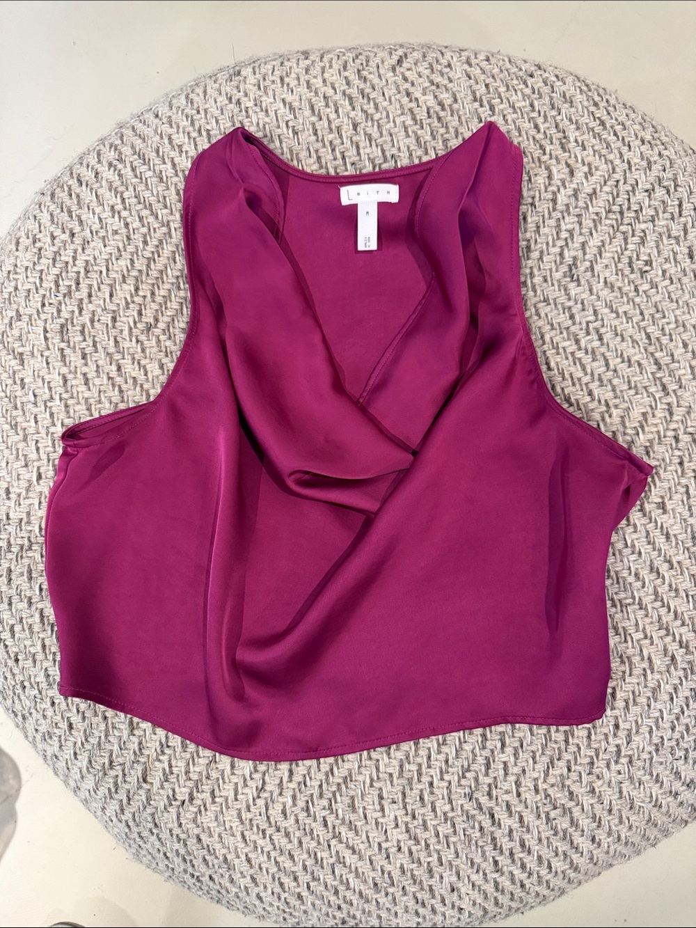Leith Satin Draped Camisole - Magenta